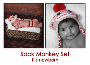 sock monkey baby prop